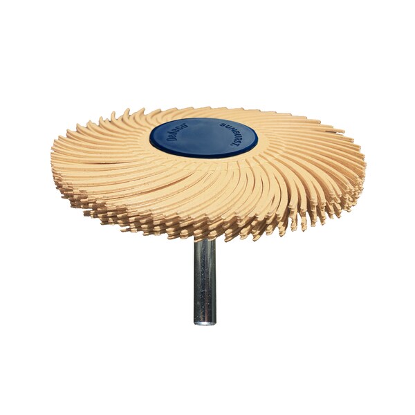 Dedeco Sunburst Radial Bristle Discs 3 in Curved Tc 6-Ply Peach 6 Micron A/O 1/4 in 1/Unit 1833 - main